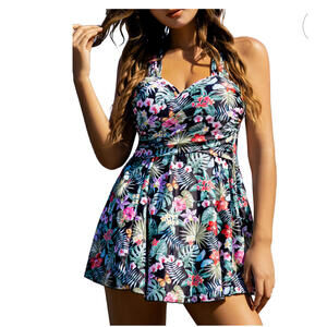 Cocopear One Piece Swim Dress Sz L NWT